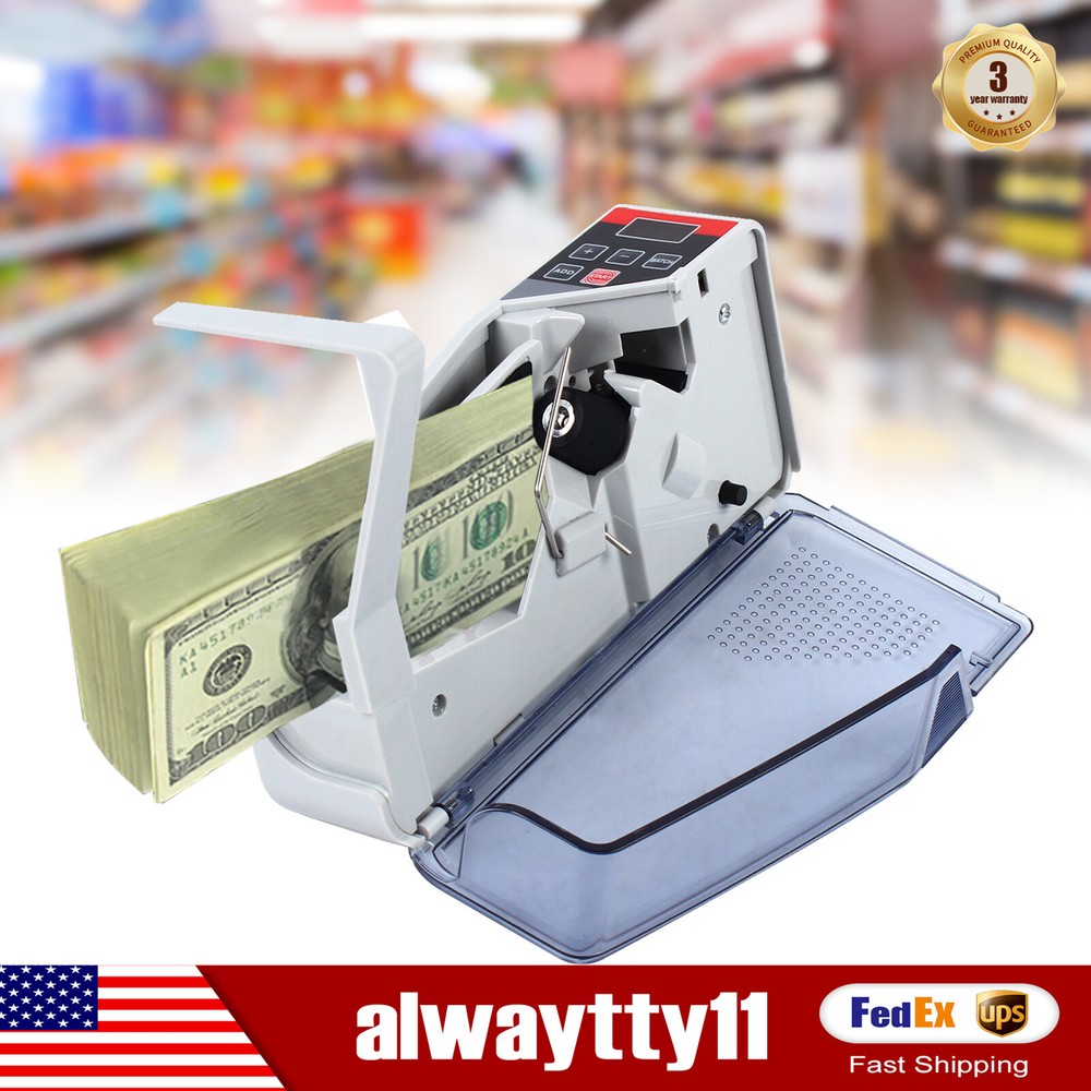 Money Counter Machine Currency Cash Bank Counterfeit Detector Cash Counting