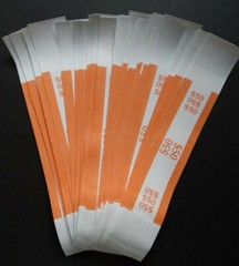 50 – Orange $50 Cash Money Self-Sealing Straps Currency Bands