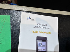 PAX S920, S920-0QW-R74-23LA POS Card Reader w/Power Cord, Instructions