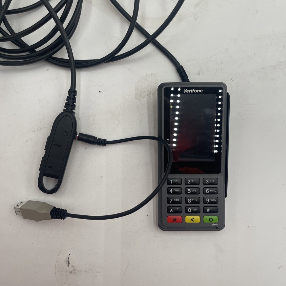 Verifone P400 Plus Stripe Lightspeed Credit Card Terminal TESTED Works w/ Cable