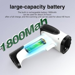 Laser Wireless Handheld Barcode Reader with Stand Bluetooth & 2.4Ghz and USB Wir