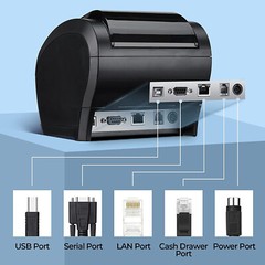 MUNBYN WiFi POS Receipt Printer 80mm Thermal USB/Lan/Serial/Cash Drawer Port ESC