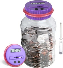 Digital Coin Counting Bank LCD Piggy Bank for Kids Adults 1.8L US Coin Jar