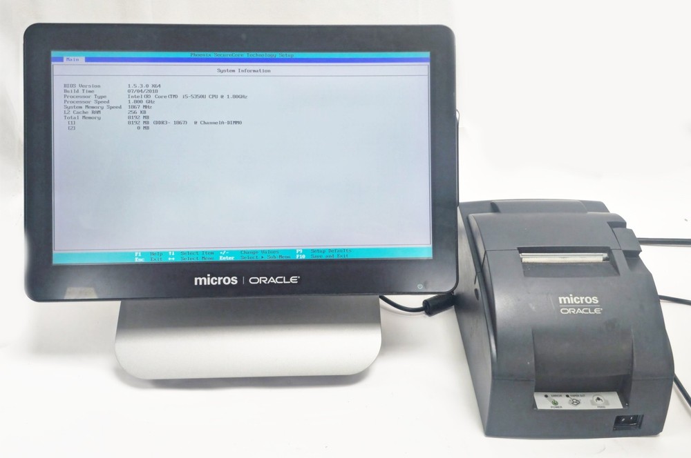 Oracle Micros Workstation 6 I5 15.6″ 8GB 7321804(650) PoS Terminal W/Epson TM…