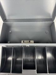 Steel Master M1914 Lock Box Cash Portable 10x5x3 No Key Gray Metal