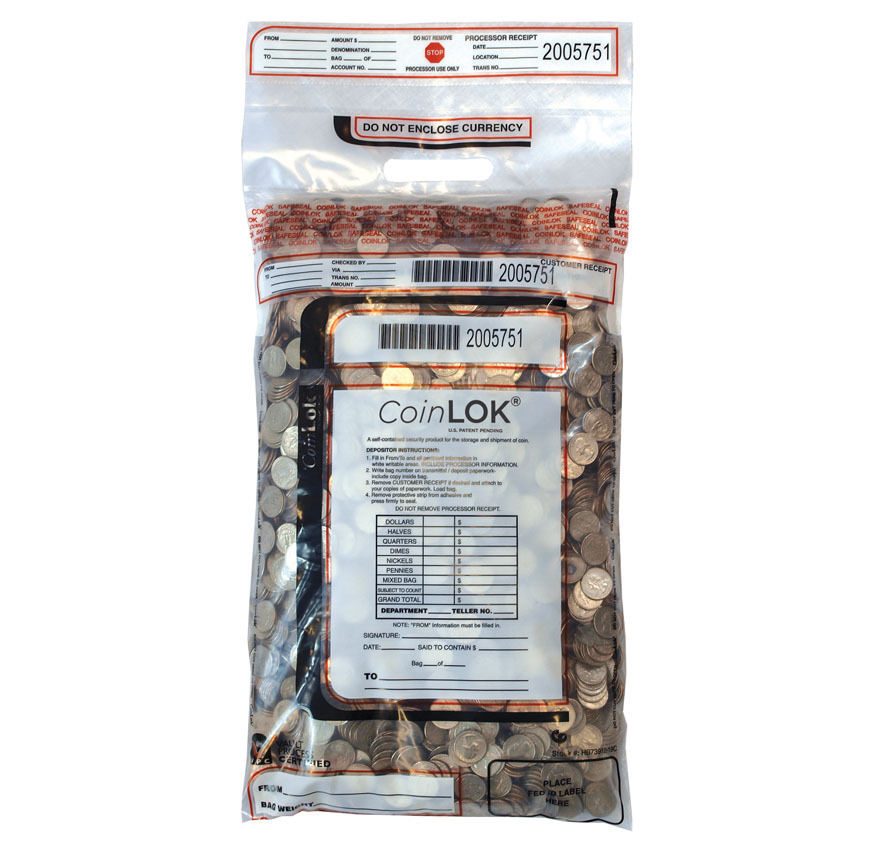 12 x 25″ Heavy Duty Coin Deposit Bag. Box of 250 bags