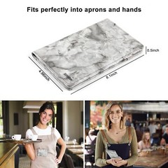 Leather Server Book for Waitress Zipper Pocket Waitstaff Organizer