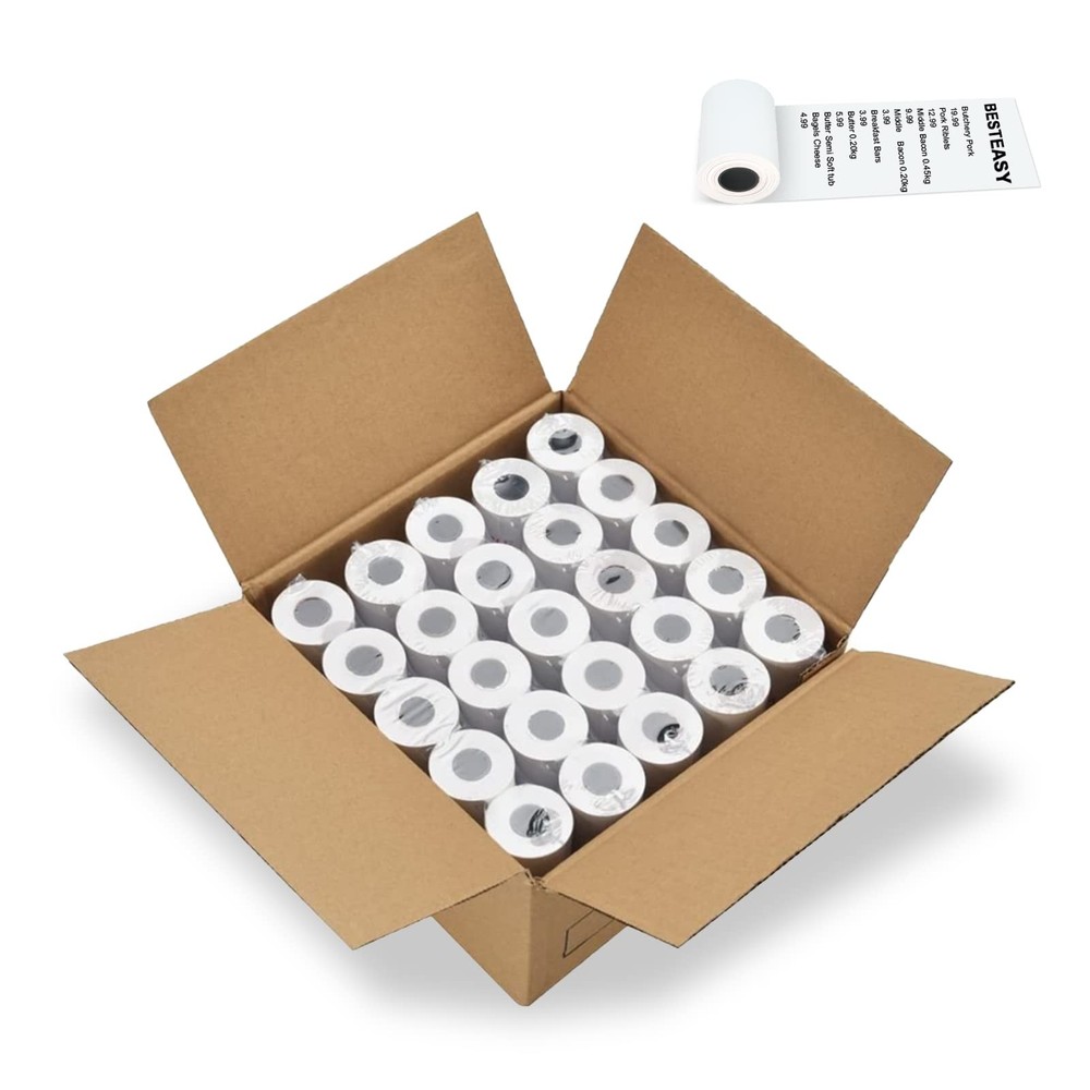 BESTEASY 2-1/4 x 85′ POS Cash Register Roll Thermal Receipt Paper White Cash Reg