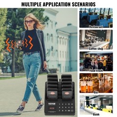 VEVOR Restaurant Wireless Pager System 10 Call Coasters Guest Queuing Calling