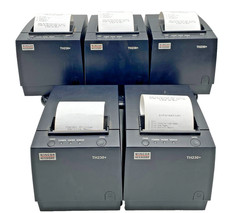 LOT OF 5 Wincor Nixdorf TH230+ Thermal Receipt Printer ETHERNET TESTED / NO PWR