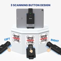 Eyoyo 2D Back Clip Bluetooth Barcode Scanner for IPad,iPhone, Android Phones,PC