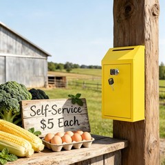 Locking Cash Box with Lock and Slot, Metal Money Donation Box with 4 Keys Wal…
