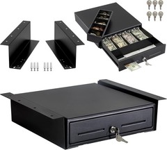 13″ Electronic Cash Register Drawer POS Cash Tray 4 Bill 5 Coin Under Counter