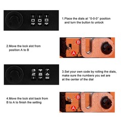 Cash Box Money Tray Combination Lock Metal Safe 7.87×6.3×3.54 Inch Orange