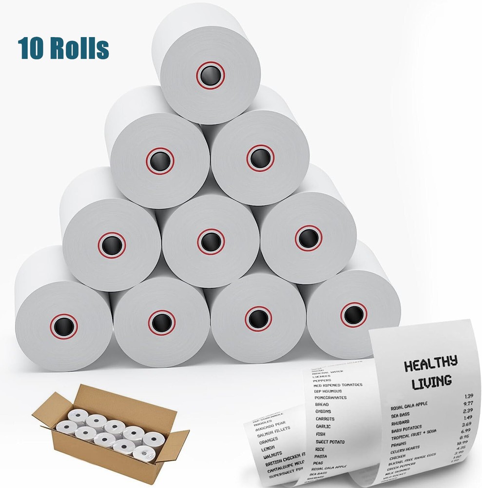 10 Rolls 3 1/8″ x 230ft Thermal Receipt Paper Cash POS Register Paper Roll