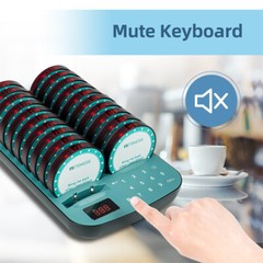 Retekess TD167A AM Restaurant Paging System Guest Queuing 20 Buzzer Cafe Hotel