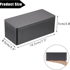 2 Packs Black Metal Cash Box Rectangular Money Organizer with Lid Currency Stora