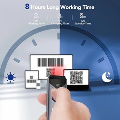 Bluetooth 2D&1D Barcode Scanner, Portable Wireless Mini Barcode Reader with 2…