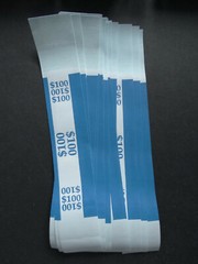 20 – Blue $100 Cash Money Self-Sealing Straps Currency Bands