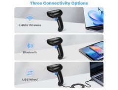 PecuMecu Bluetooth 1D&2D Barcode Scanner 3-in-1 Bluetooth & USB Wireless TM-10B