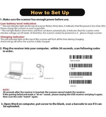 NADAMOO BUR3003 433MHz Wireless Barcode Scanner