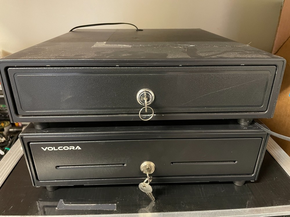 2 Volcora 500022 Cash Register Drawer Removable Coin Tray and Generic With Keys