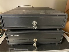 2 Volcora 500022 Cash Register Drawer Removable Coin Tray and Generic With Keys