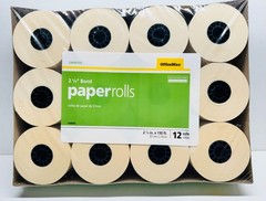 LOT OF 12 ROLLS-CASH REGISTER /CALCULATOR/RECEIPT PAPER-2-1/4″ x 130′-NEW IN PKG