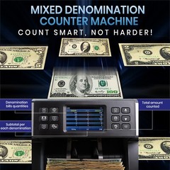 Money Bill Counter Machine Mixed Value Denomination Counting KHIPPUS Pro5500
