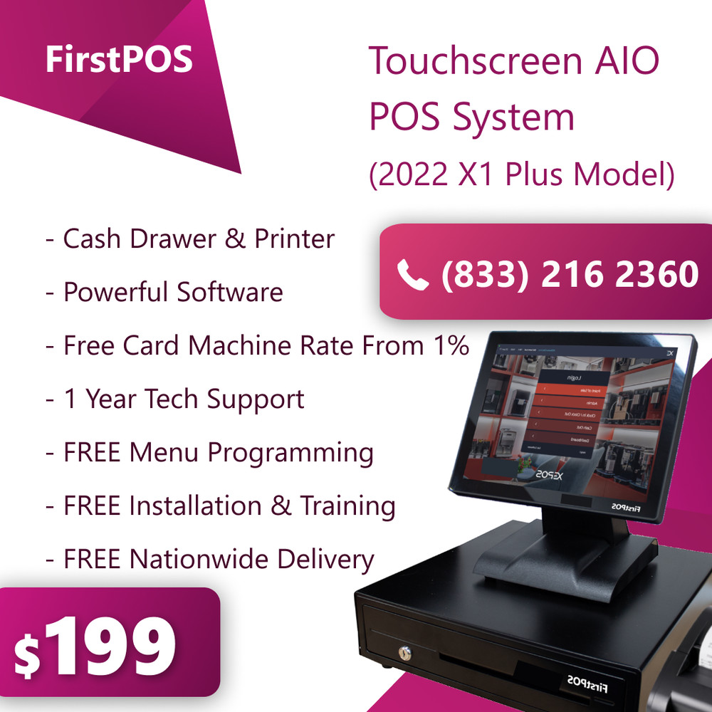15” Touchscreen POS Cash Register Till System Restaurant Takeout Drycleaner