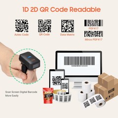Tera Pro Extreme Performance 1D 2D QR Wireless Ring Barcode Scanner with Blue…