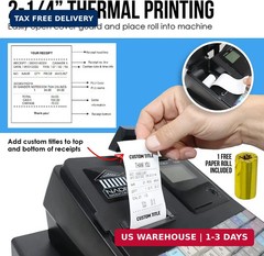 Nadex CR360 Cash Register, 4700 Lookups 50 Dept 50 Clerks, Quick Load Thermal Pr