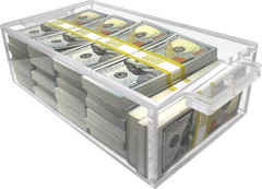 Nadex Clear Acrylic Cash Box with Slipping Cover – 5mm Box Thickness – 8mm Lock
