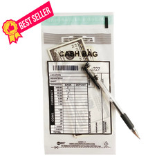 ADSURE Clear Plastic Small Bank Deposit Bags For Cash | 12.5 liters,