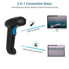 Wirelss & USB Handheld 1D 2D Barcode Scanner Bar Code Reader Manual Trigger D1O0