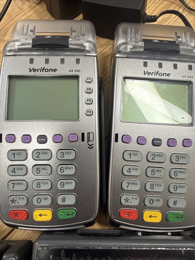 Verifone Vx520 VX 520 EMV NFC CTLS Credit Card Terminal Chip Reader W/ Adapter