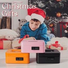 Cash Box Money Tray Combination Lock Metal Safe 7.87×6.3×3.54 Inch Orange