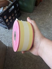 Vtg 1970 Scarce Red Yellow And White Receipt Paper Large Roll Lot (None Thermal)