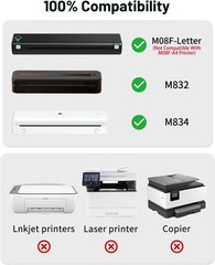 Inkless 8.5×11 Thermal Paper, 100 Sheets, Ideal for Portable Letter Printers