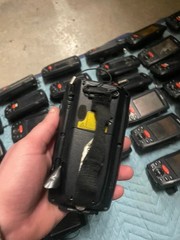 large lot of Janam barcode handheld scanners XP20W XM66W charging stations docks