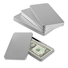 4 Pack Metal Cash Box Money Holder Cash Organizer with Lid Dollar Bill Tin Box
