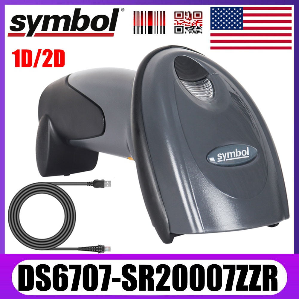 Symbol DS6707-DC20007ZZR Handheld Wired 1D 2D Barcode Scanner With USB Cable USA