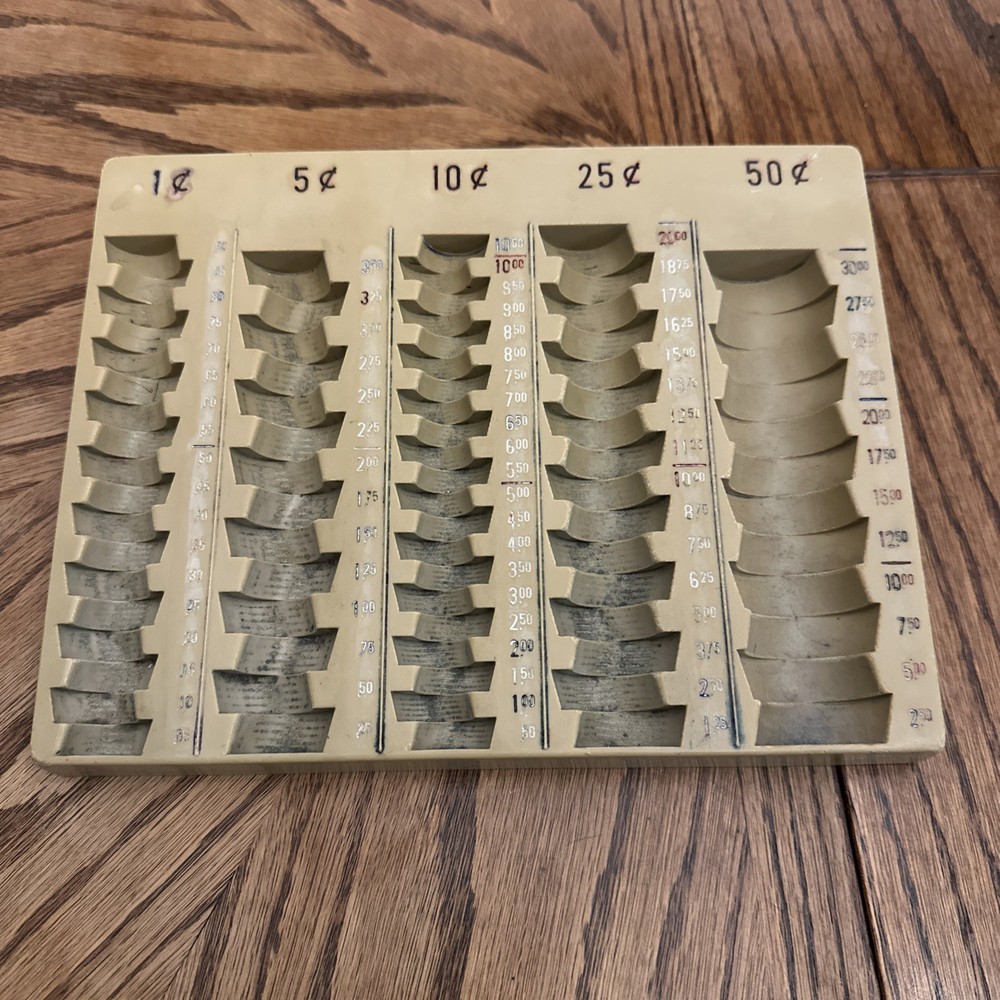 Coin Handling Tray, Bank Teller & Change Counter Coin Counting Tray (Beige)