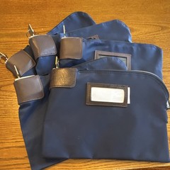 Honeywell Locking Deposit Bags Blue with Brown Trim 2 sets