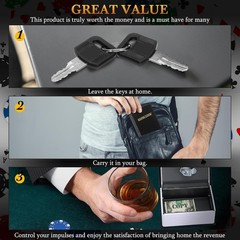 Metal Box for Gamblers, Pocket Winners Bank Casino Cash Lock Box with 2 Keys,…