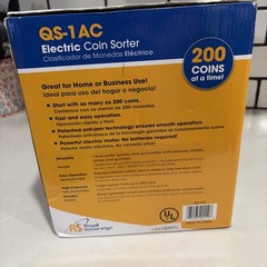 Royal Sovereign QS-1AC Electric Coin Sorter Counter Machine Black
