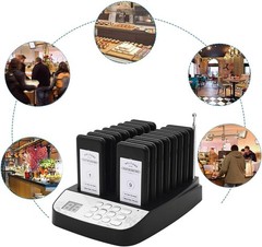 Restaurant Pager System, 16 Wireless Buzzers for Restaurant, Set with Vibrati…