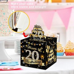 1 Set 20th Birthday Black Gold Surprise Money Box Cash Explosion Gift