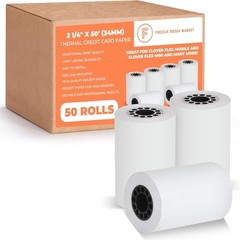 High Brightness 50 Count Thermal Paper Rolls 2 1/4″ x 50′ for Credit Cards