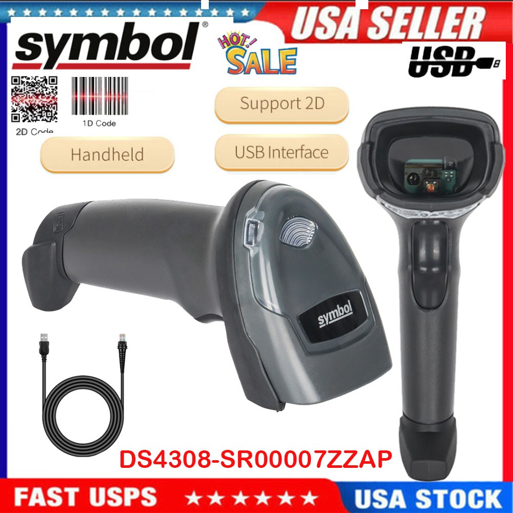Zebra Symbol 2D Digital Handheld Barcode Scanner W/USB Cable DS4308-SR00007ZZAP